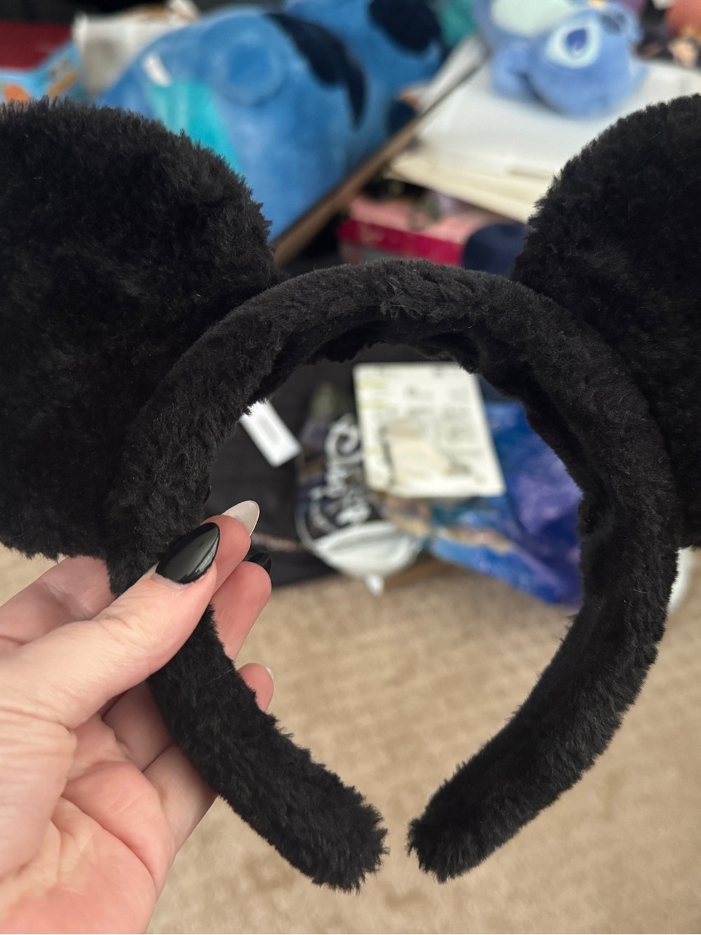 Disney parks black fuzzy Mickey Mouse ears